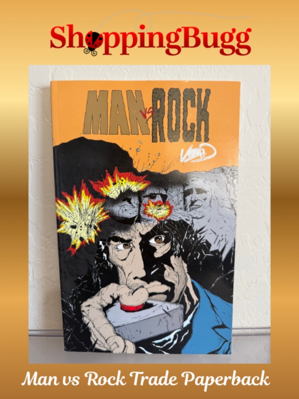 Signed Man vs Rock Vol 1 TPB Victor Detroy Kevin Bieber Indie Comic 2016 (SB1640